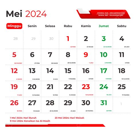 kalender mei 2024 indonesia lengkap